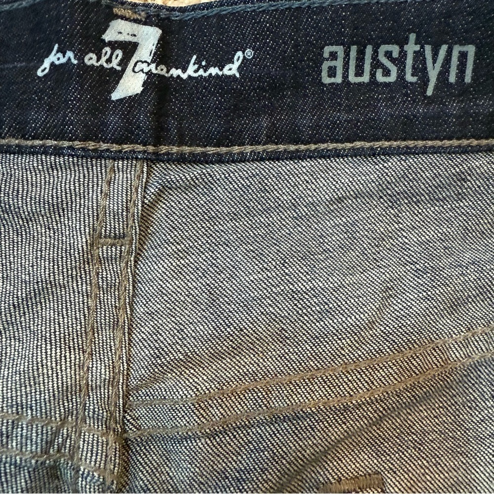 7 For All Mankind Austyn Jeans Mens 36x28 Dark Wash Straight Leg Designer Denim - Picture 8 of 13